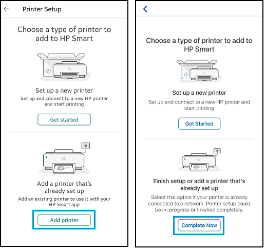 Adding Printer in HP Smart App