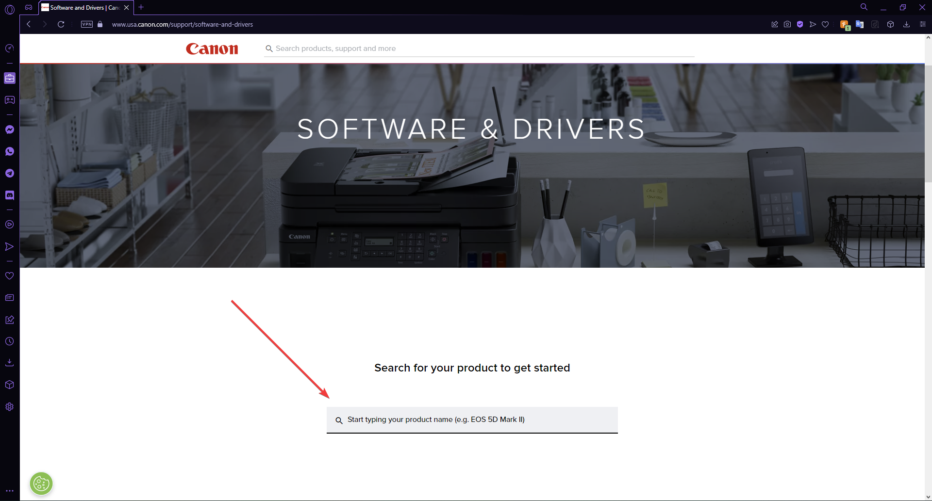 Canon Driver Download Page